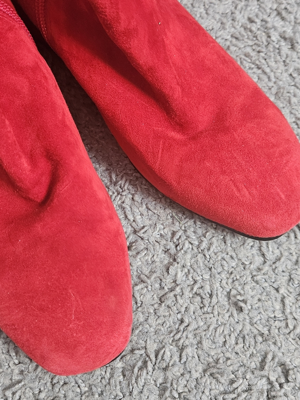 Silent D Antga Red Ruffle Suede Ankle Boots Size 37/6.5 - Picture 3 of 8